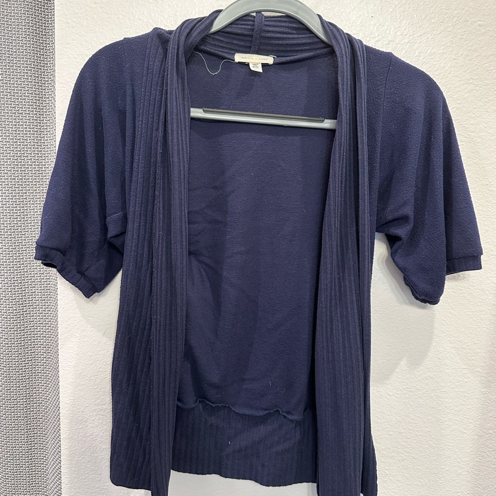 Blue shirt sleeve cardigan